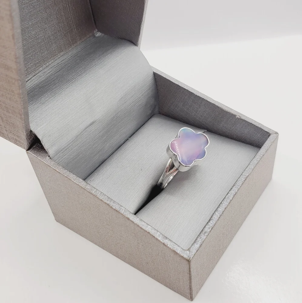 Aurora Opal Cloud 925 Sterling Silver Ring